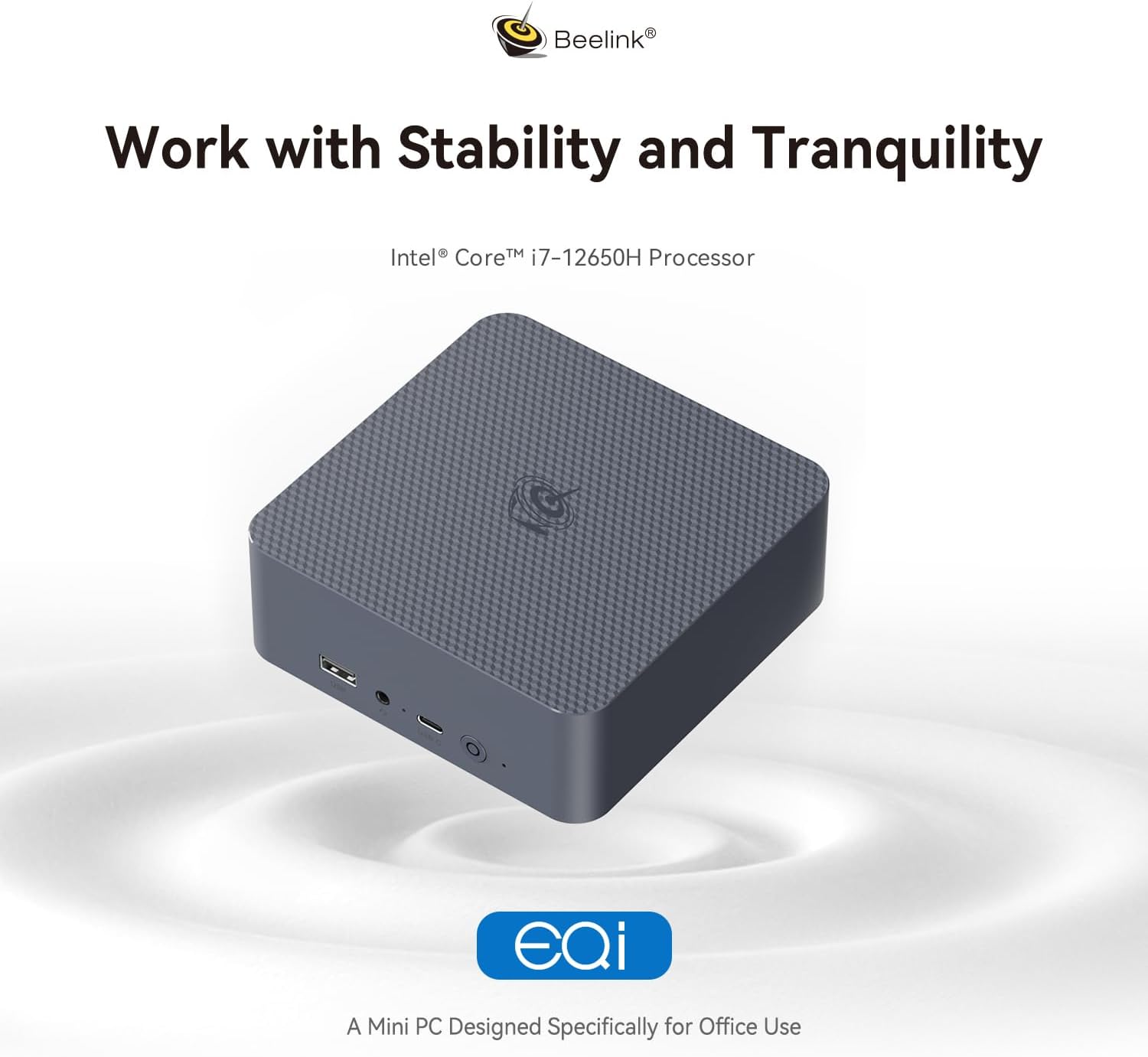 Beelink EQi12 Mini PC W11 Pro, i5-1235U(10C/12T up to 4.4 GHz), 32GB DDR4 500G NVME SSD with UHD Graphics Built in PSU, 2 * 1000MB/S + WiFi 6 + BT5.2 + 2*HDMI Dual Display Mini PC Computer