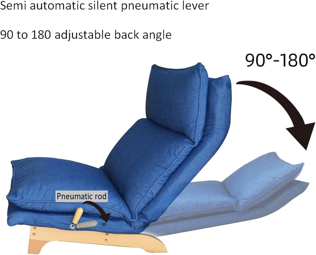 F&A LOVING Indoor Japanese Style Chaise Lounge Sofa Chair Floor Gaming Chair Lazy Sofa for Reading Game Meditating Adjustable Positions with Ottoman for Living Room, Bedroom, Balcony