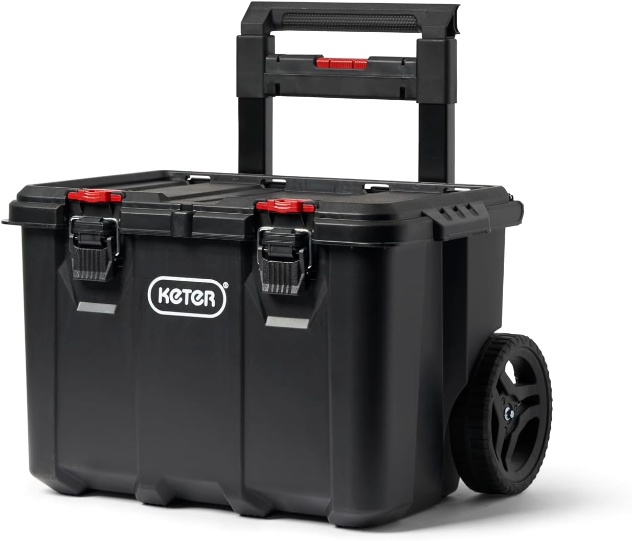 Stack N' Roll 4-Piece Rolling Tool Storage System – Includes Large Rolling Tool Box, 2-Drawer Tool Box & 2 Tray Organizers | Modular Stackable Tool Storage with Wheels for Garage & Workshop