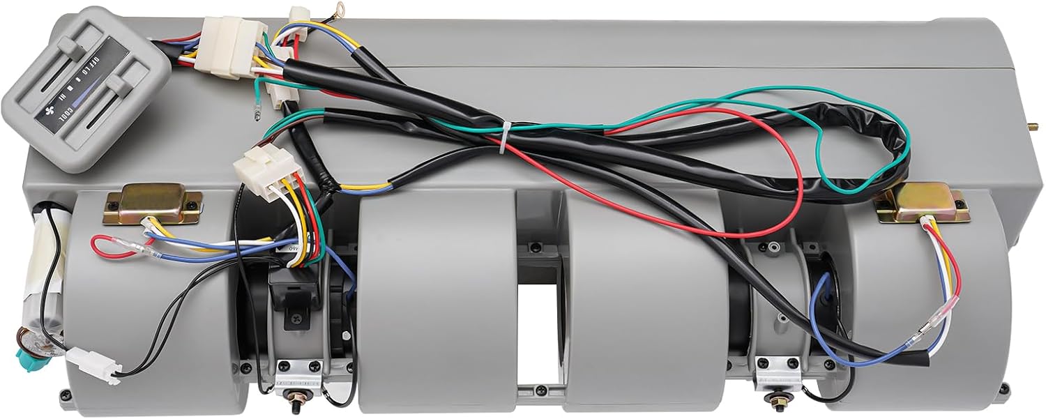 LOYALHEARTDY Car Evaporator, 12V 20697BTU 3 Speed AC 598CFM Universal Underdash Heat AC Unit for Car