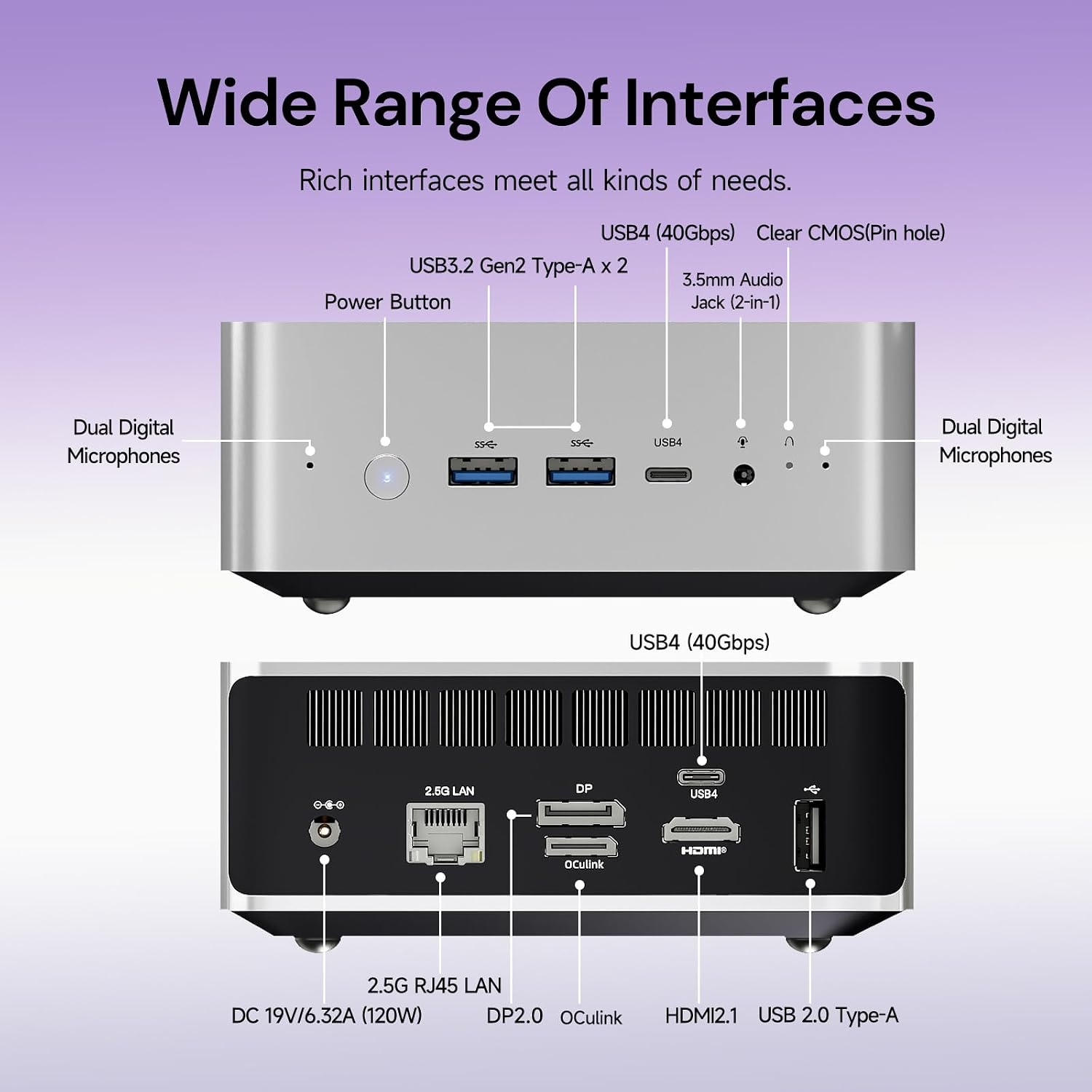 Reatan Mini Gaming PC, Latest AMD Ryzen AI 9 HX 470 Processor, 12C/24T Up to 5.2GHz, 48GB DDR5 1TB SSD, Radeon 890M GPU, 8K Quad Display, Built-in Speaker, Oculink, WiFi 7, BT 5.4, Compact Desktop