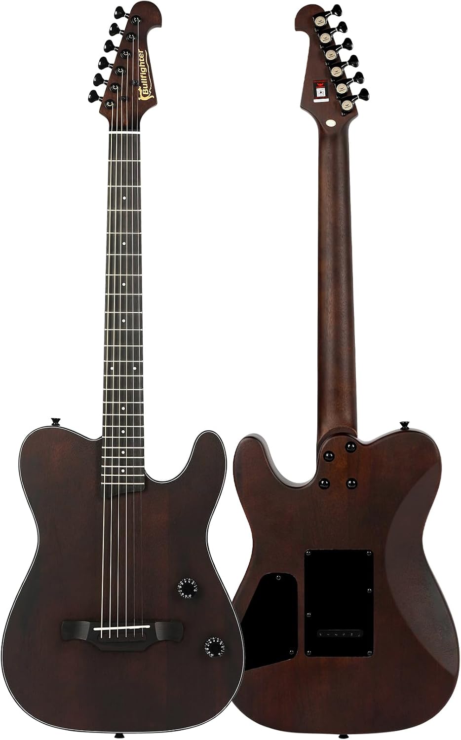 Bullfighter Silent Guitar Steel 6 String Travel Electronic Classical Portable Built in Pickups Steel Guitars Case Bag, Strap, Strings