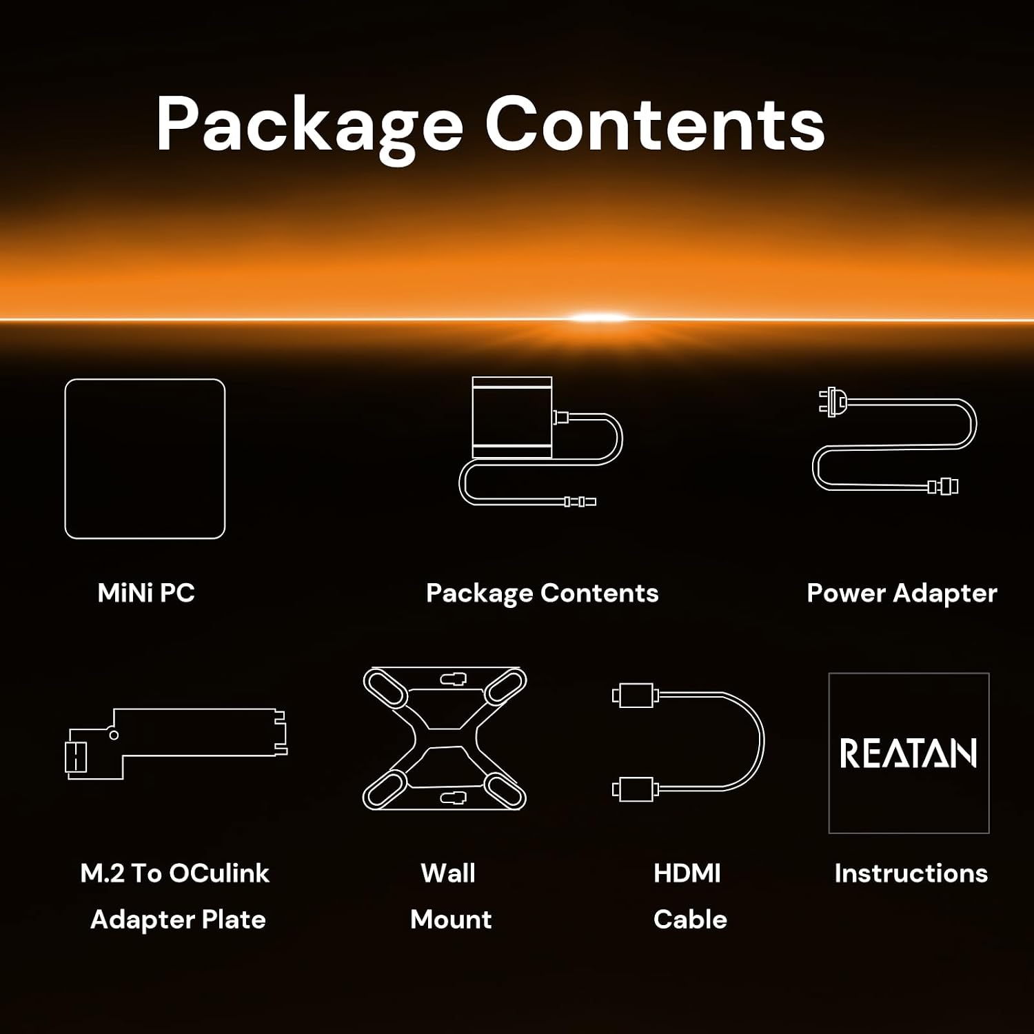 Reatan X7 Mini Gaming PC,AMD Ryzen 7 255(8C/16T, up to 4,9 GHz) Radeon 780M 48GB RAM DDR5 + 2TB SSD Up to 8K Quad-Screen Display Desktop Gaming Mini Computers OCulink WiFi 7 BT:5.4 Built-in Speaker