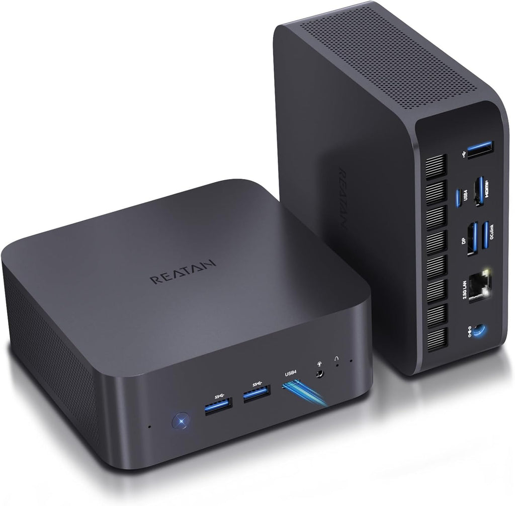 Reatan X7 AI Oculink Gaming Mini PC AMD Ryzen 7 255(Upgraded 8745HS) 64GB DDR5 2TB PCIe4.0 SSD 5600MHz RAM, Desktop Mini Computers Radeon 780M Graphics, 2.5G LAN/HDMI 2.1/2 * 8K USB 4.0/Wi-Fi 7/BT5.4
