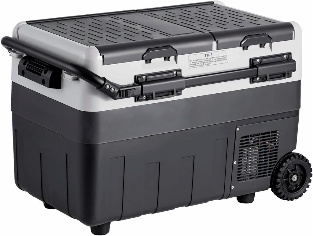 Portable Car Refrigerator Freezer 50L Dual Zone - 12V/24V & 110V/240V - Compressor Cooling for Road Trips, Camping, RV & Home Use