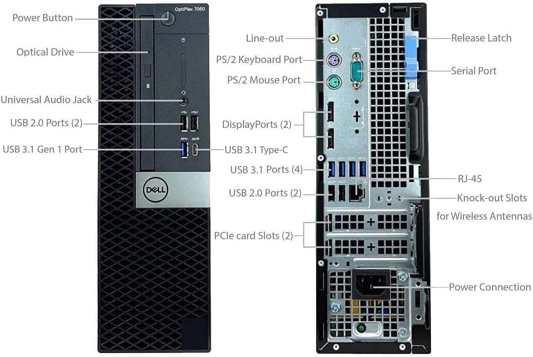 Dell OptiPlex 7060 SFF PC | Intel Core i5-8500T | 16GB RAM | 512GB NVME | Windows 11 Pro | Built in AX210 Wi-Fi+ BT | Small Form Factor Computer (Renewed)