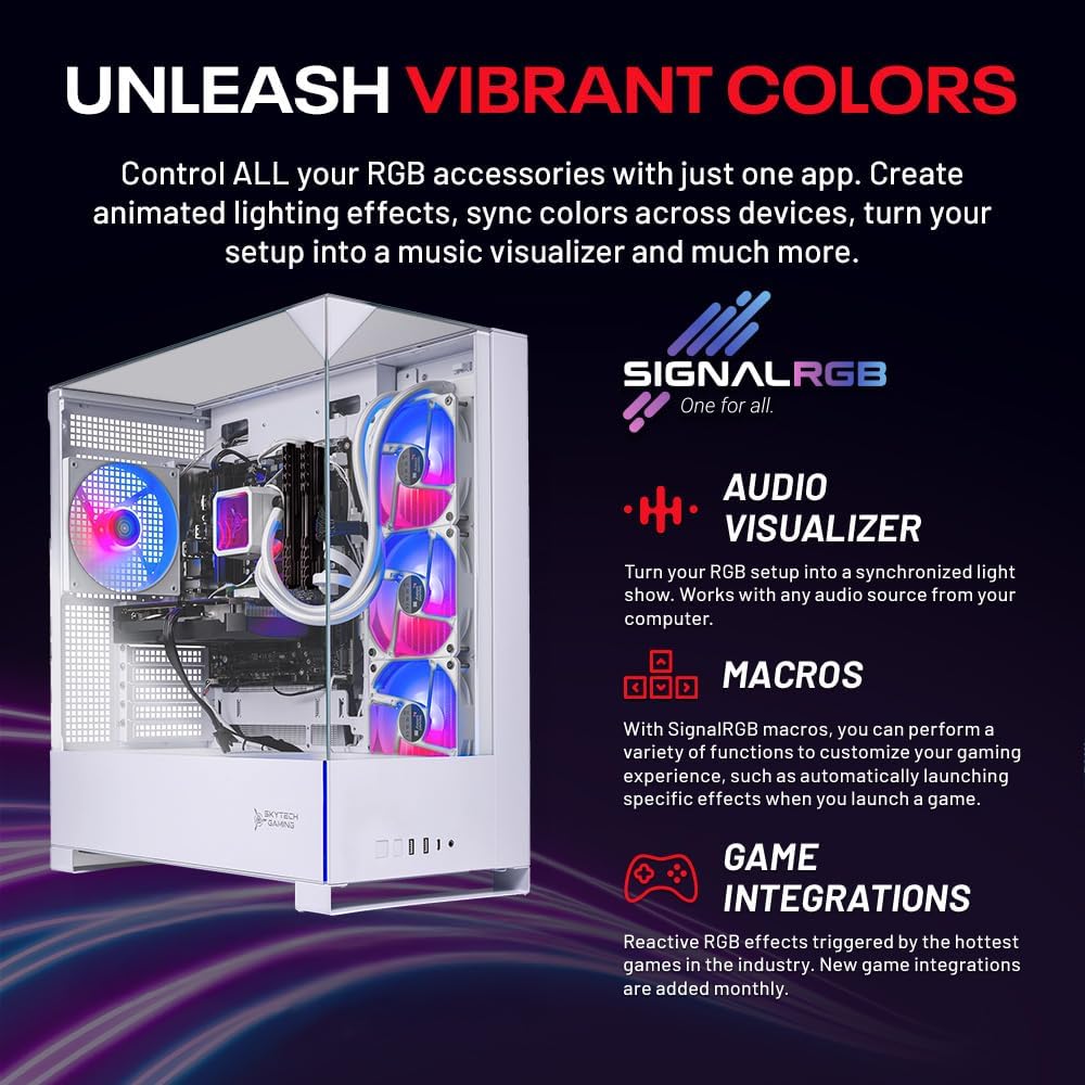 Skytech Gaming Archangel 5 Gaming PC, AMD Ryzen 7 7700X 4.5GHz, NVIDIA RTX 5070 12GB, 1TB Gen4 NVMe SSD, 32GB DDR5 RAM 6000, 750W Gold PSU, 360 ARGB AIO, Wi-Fi, Win 11, Desktop