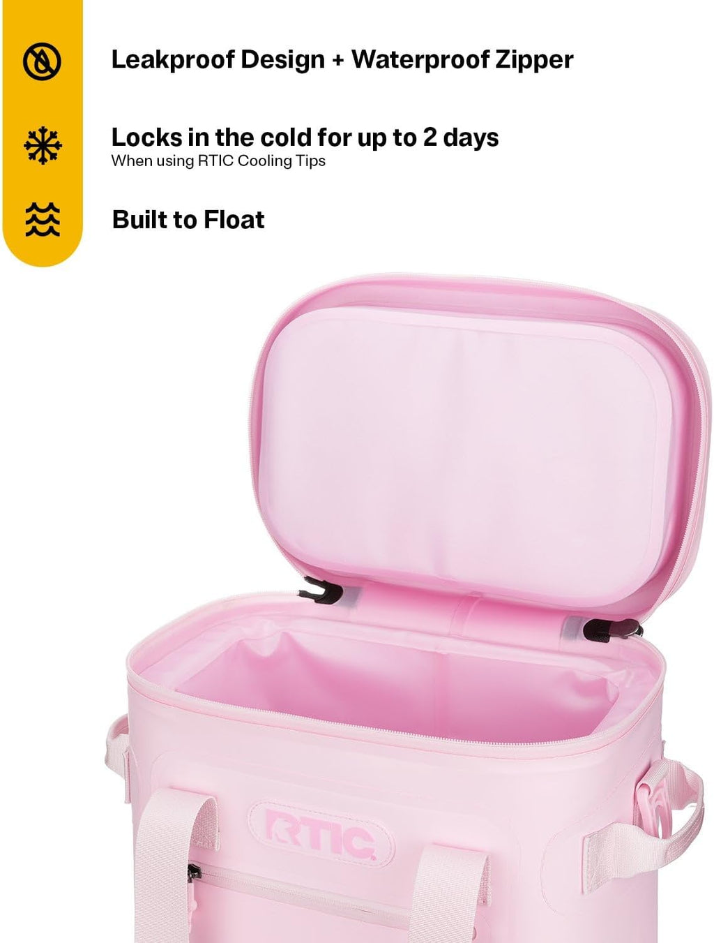 RTIC Ultra-Tough Soft Cooler 20 Can, Insulated Bag Portable Ice Chest Box for Lunch, Beach, Drink, Beverage, Travel, Camping, Picnic, Car, Trips, Floating Cooler Leak-Proof with Zipper