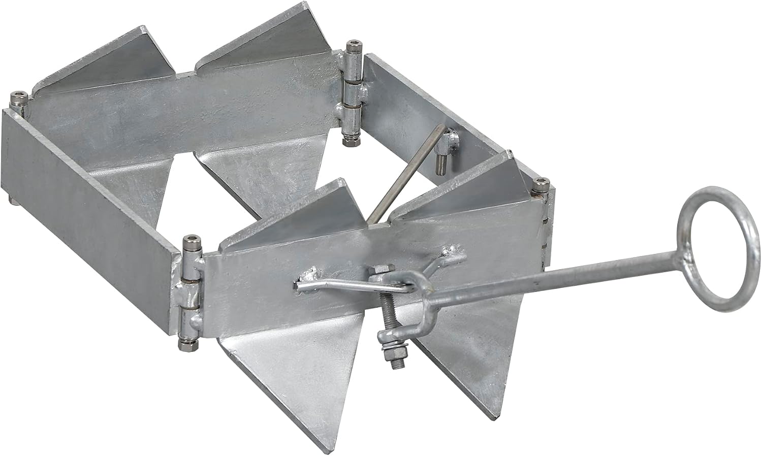 Box Anchor Kit 13LBS/19LBS/25LBS, Boat Anchor with 16.5 Feet Elastic Rope & 100 Feet Nylon Rope, Hot-Dipped Galvanized Folding Boat Slide Cube Anchor (Box Style) Suitable for Boats
