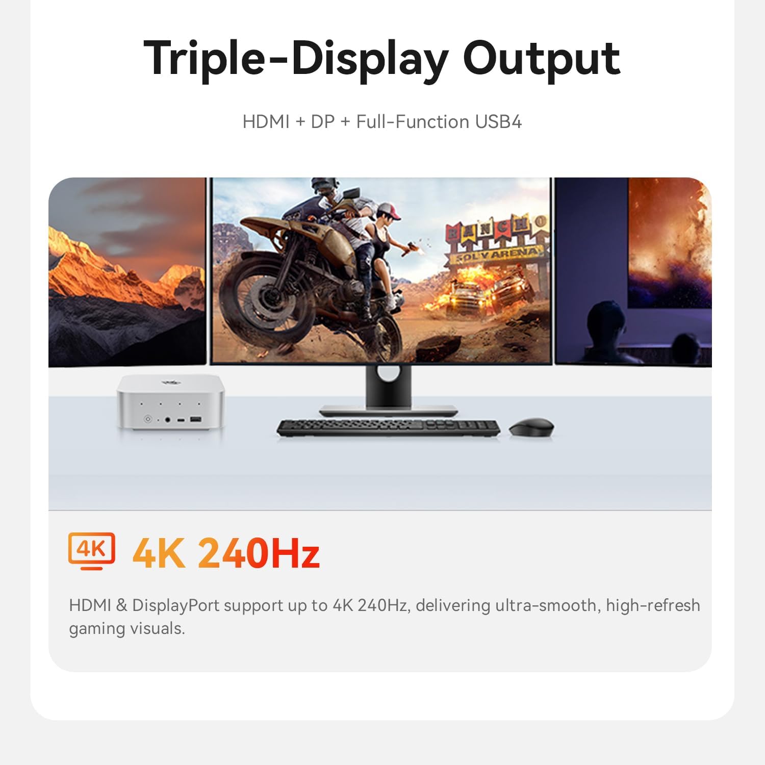 Beelink SER9 PRO Mini PC, AMD Ryzen R7 H255 (8C/16T up to 4.9GHz), 24GB LPDDR5X+500G PCle4.0 SSD Mini Desktop Computer, WIFI6/BT5.2/2.5G LAN, Mini Gaming PC Support HDMI+DP +USB4 Triple-Display Output