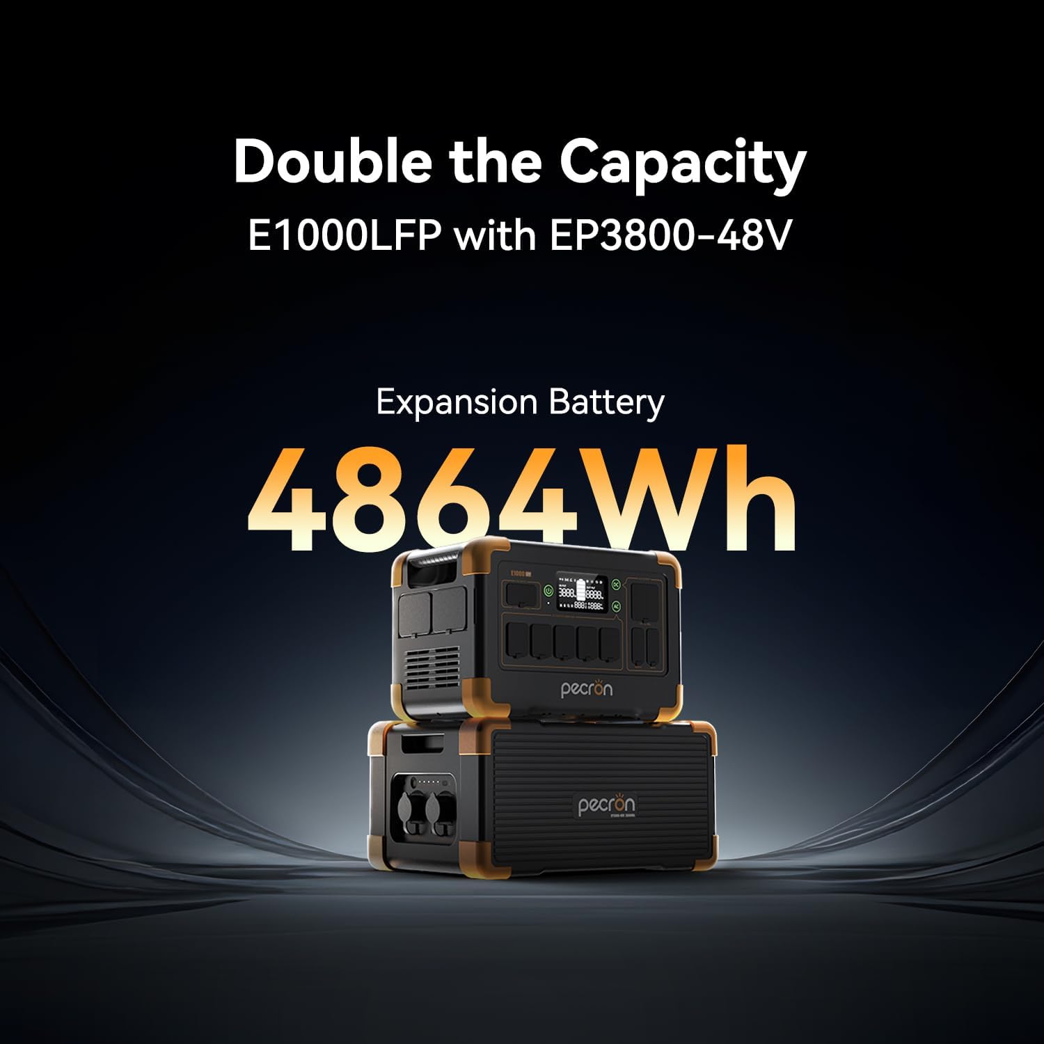 pecron Extra Battery 3840Wh, Expand Capacity for E3600LFP/E3800LFP/F3000LFP/E2400LFP/E1500LFP/E1000LFP, LiFePO4 Backup Battery