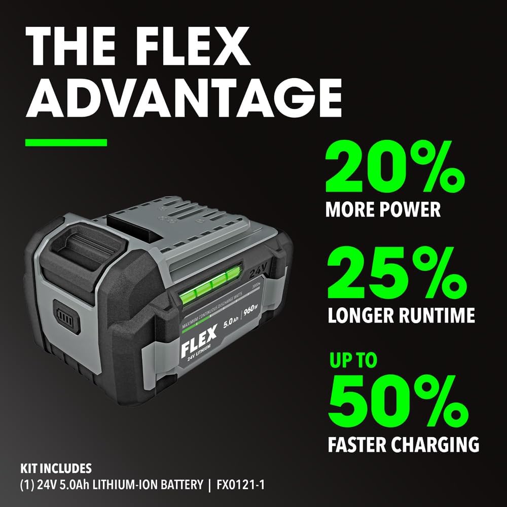 FLEX 24V Brushless Cordless 1/2-Inch 1,150 Ft-Lbs High Torque Impact Wrench Kit with 5.0Ah Lithium Battery and 160W Fast Charger - FX1471-1C