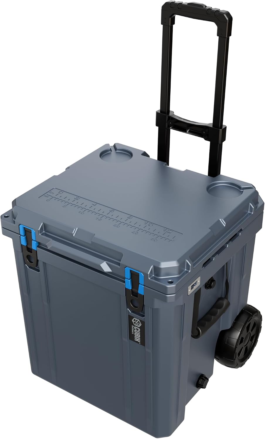 Cubix Outdoors QuadraX 46QT Wheeled Rotomolded Portable Hard Cooler for Camping, Fishing, Beach | Heavy Duty Insulated Ice Chest with Wheels and Handle | Cold Retention 5 Days