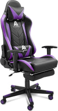 Gaming Chair High Back Ergonomic Computer Racing Chair Adjustable Office Chair with Footrest, Lumbar Support Swivel Chair - Upgraded Version BlackPurple
