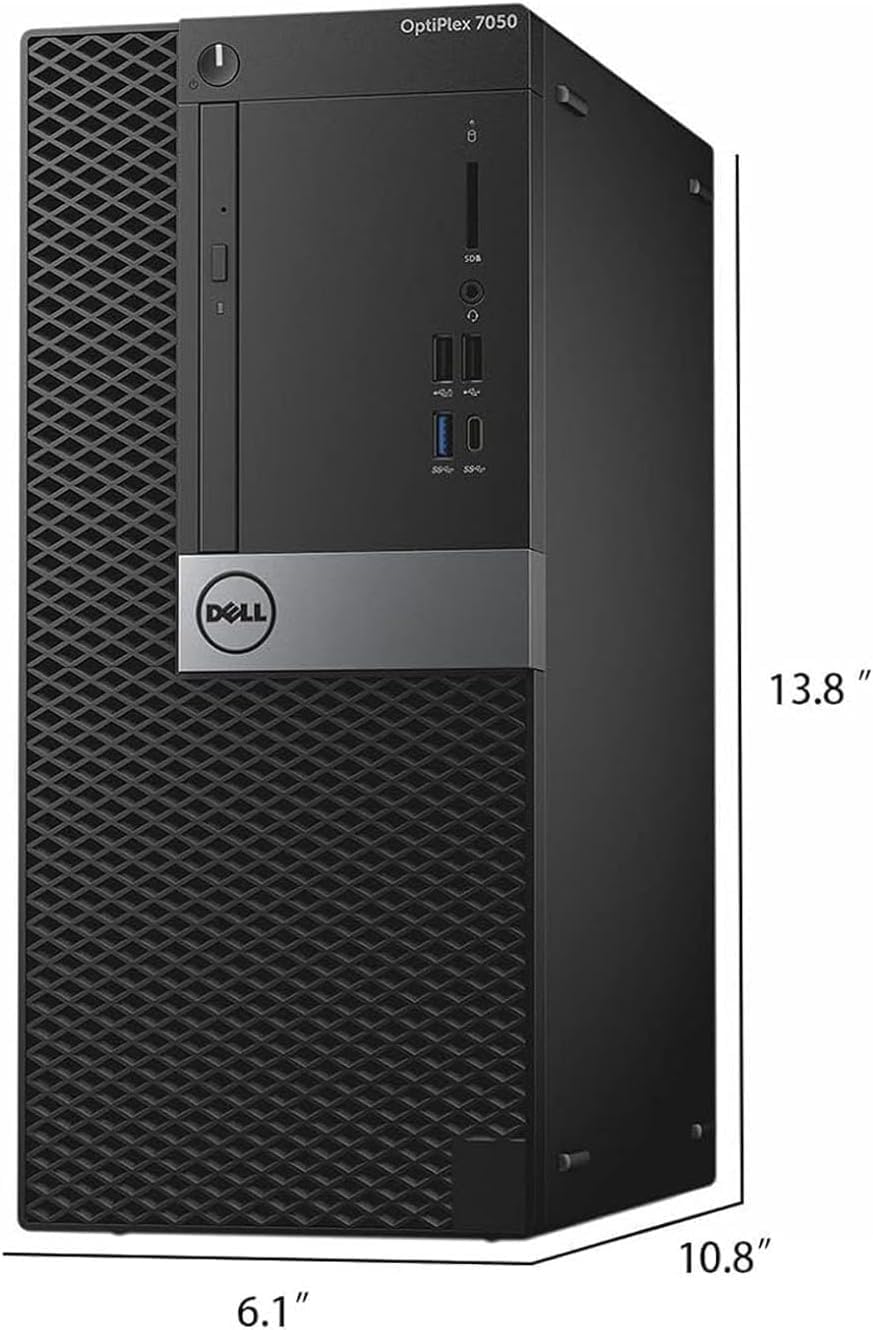 Dell Optiplex 7050 Mini Tower PC Desktop Computer, Windows 11 Pro, 16GB RAM, 256GB SSD, Core i7-7700, USB WiFi+BT, Keyboard, Mouse, No DVD(Renewed)