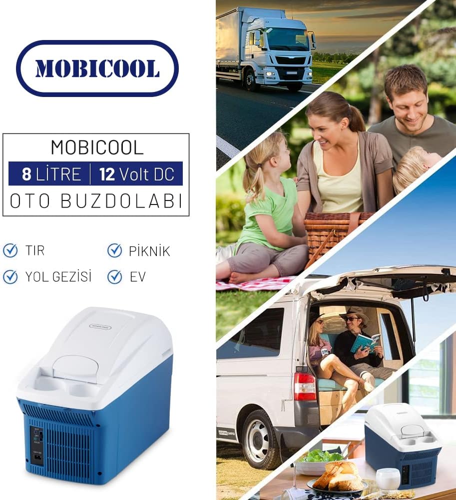 Mobicool MT08 DC - 8 L Thermoelectric Travel Coolbox And Warmer, Metallic Blue – 12 V