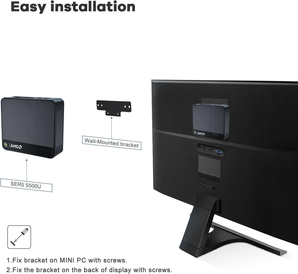 Beelink SER5 Mini PC, AMD Ryzen 5 5500U(up to 4.0GHz) 6C/12T, Mini Computer 32GB DDR4 RAM 500GB NVMe SSD, Mini Desktop Computer 4K@60Hz Dual Display HDMI&DP WiFi6/BT5.2/WOL/HTPC/W-11 Pro