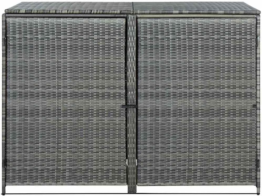 vidaXL Wheelie Bin Shed Anthracite PE Rattan, Powder-Coated Steel