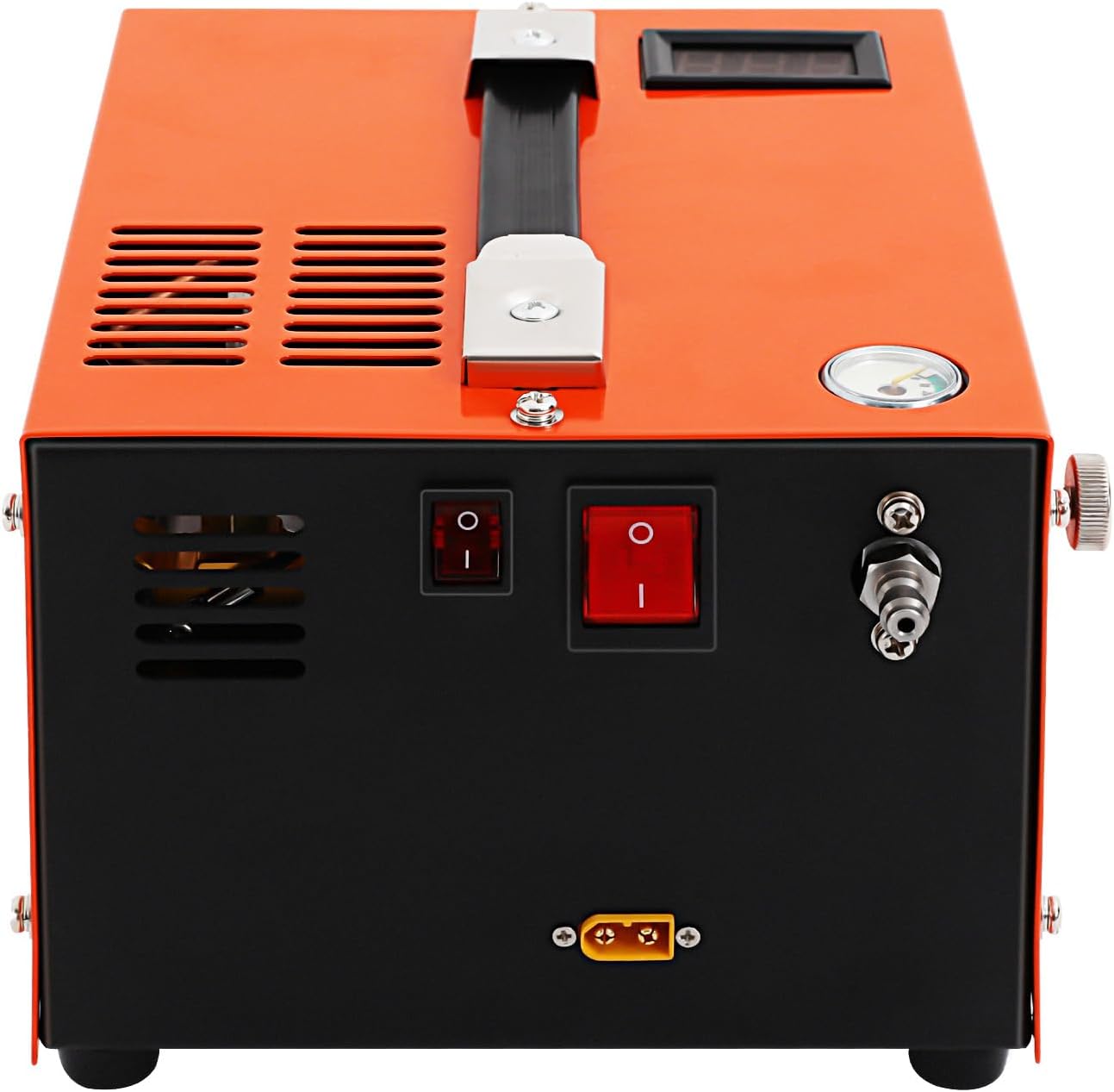LOYALHEARTDY PCP Air Compressor 4500PSI/30Mpa High Pressure Air Compressor, 350W, Portable, Lightweight, Orange, With Built-in Cooling Fan, Auto Shutoff, For Paintball Airgun Rifle PCP Inflator