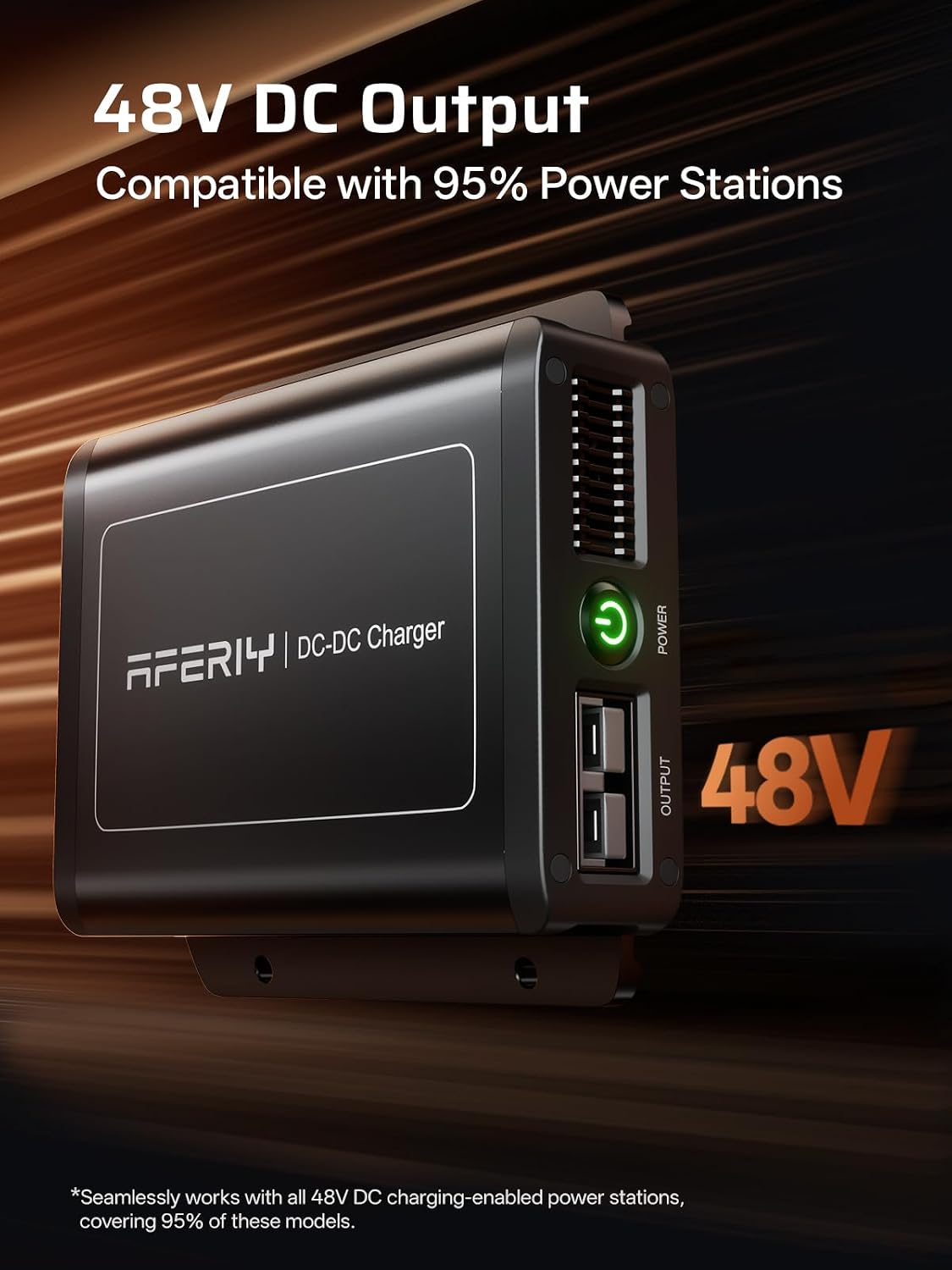 AFERIY DC060 600W Alternator Charger, Fast DC to DC 12V/24V to 48V, 6X Faster Charging for Portable Power Station, Compatible with 95% Solar Generators, for RV, SUV, Camping
