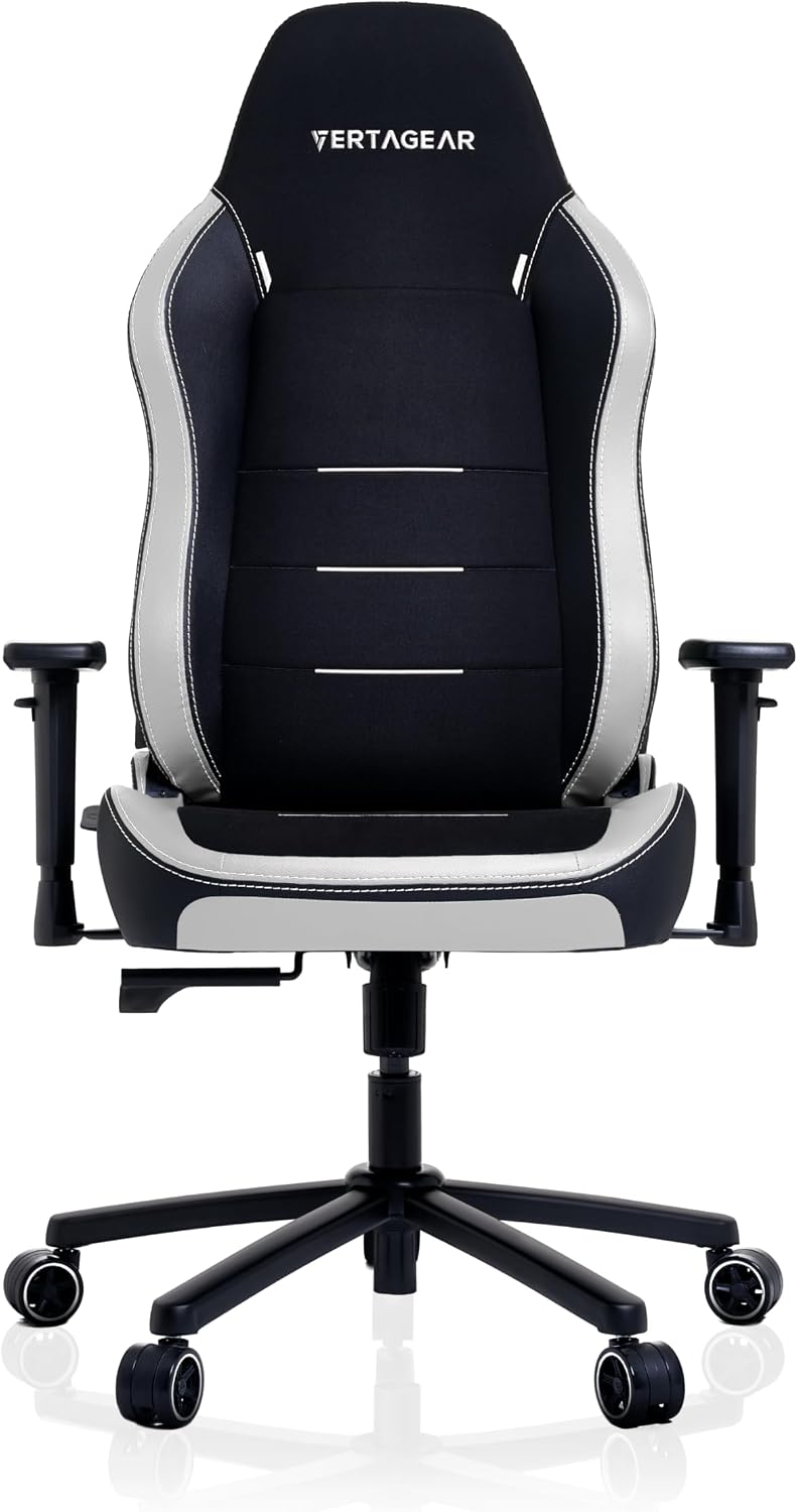 Vertagear SL3800 Ergonomic Gaming Chair featuring ContourMax Lumbar & VertaAir Seat systems - Black/White
