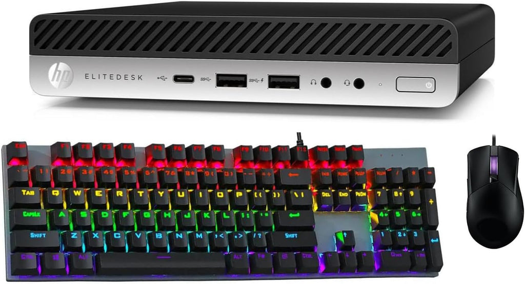 HP EliteDesk 705 G4 Mini Desktop Computer, AMD Quad-Core Ryzen 5 2400GE up to 3.8GHz, 16GB DDR4 RAM, 512GB SSD, Keyboard, Mouse, Windows 11 (Renewed)