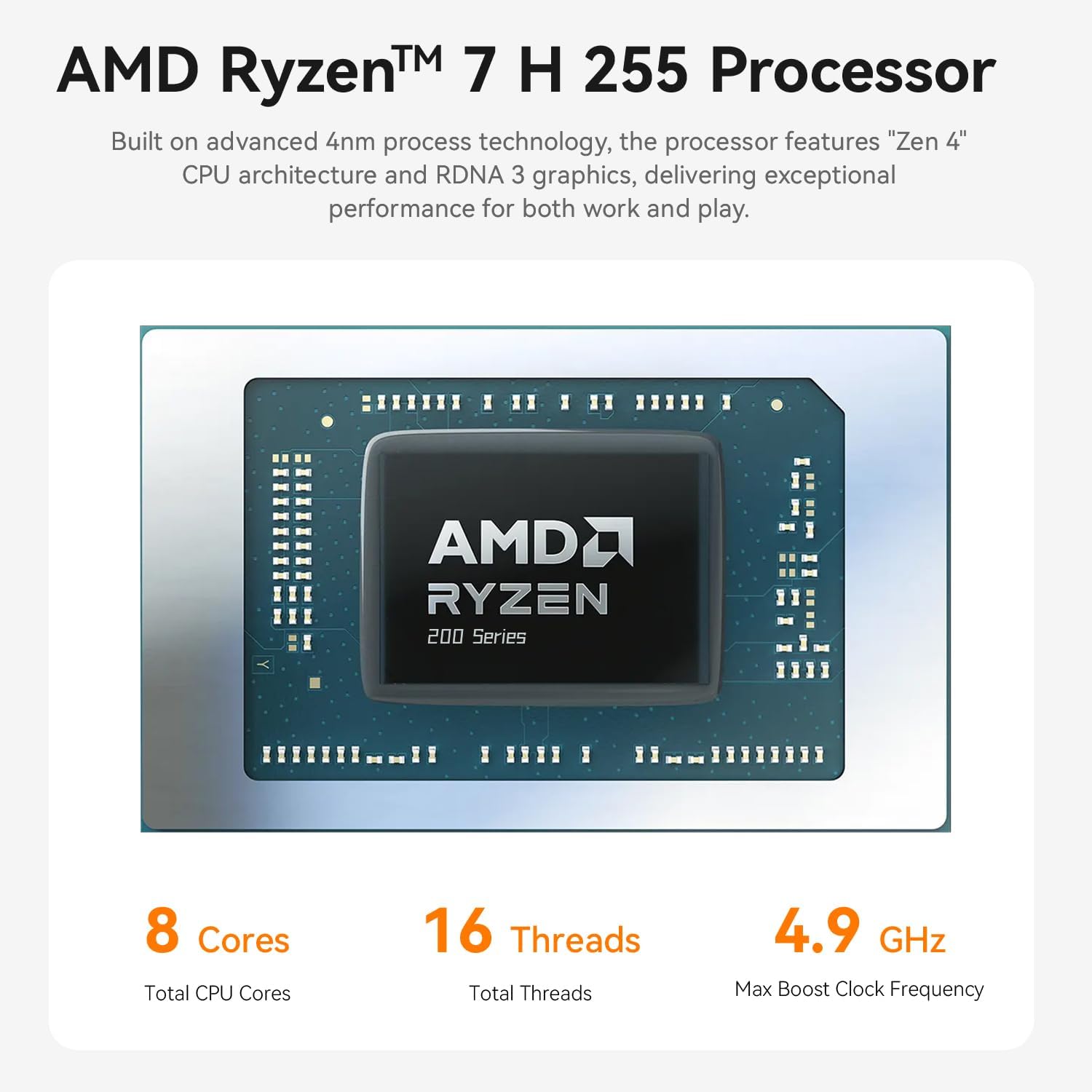 Beelink SER9 Mini PC, AMD Ryzen 7 H 255(up to 4.9GHz), 32GB LPDDR5X 1TB PCIe4.0 SSD, Mini Desktop Computer Support 4K@240Hz Triple Display HDMI 2.1+DP+USB4/WiFi 6/BT5.2/2.5G LAN, Office/Home/Gaming PC