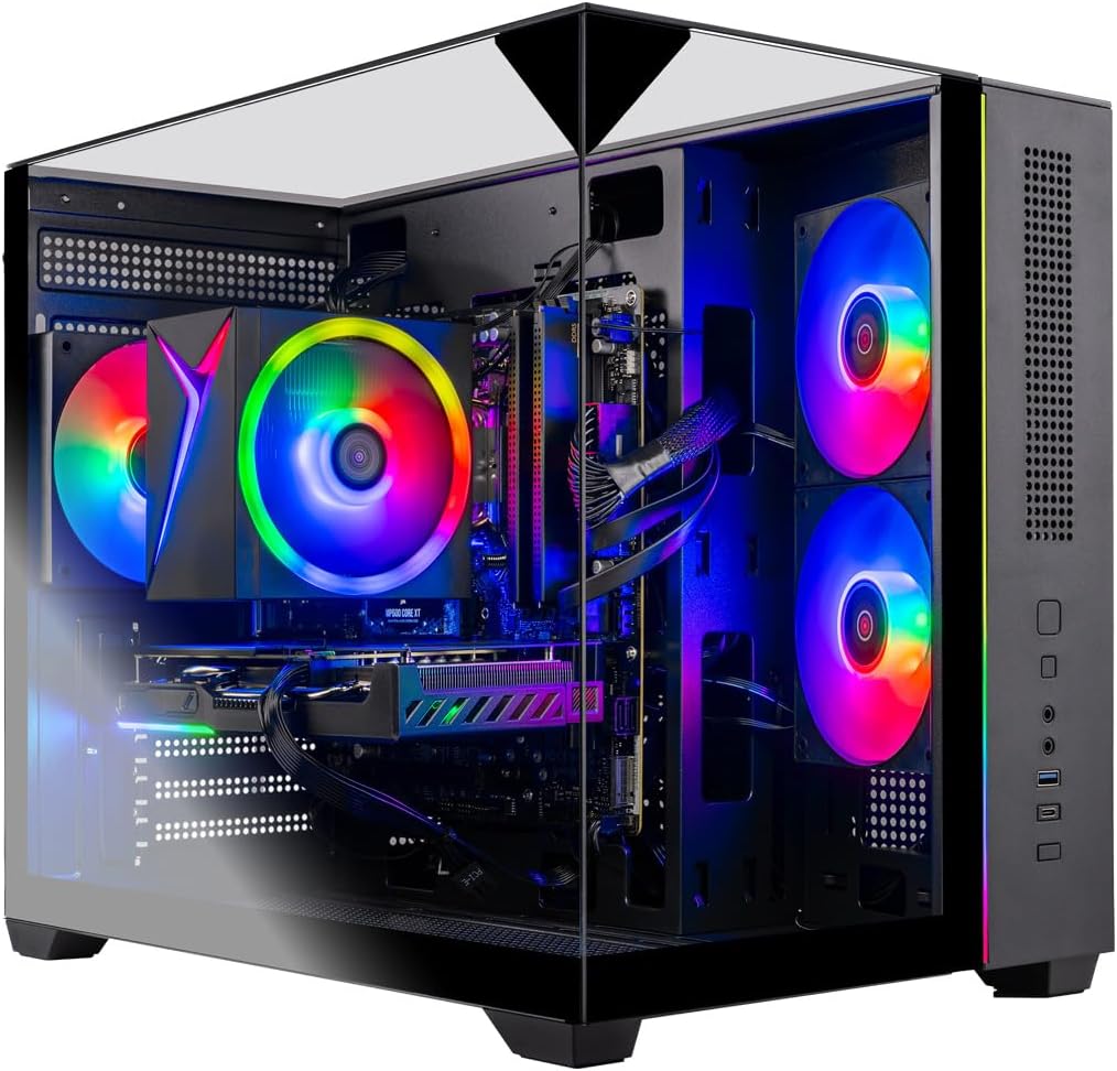 Skytech Gaming Crystal Gaming PC, AMD Ryzen 5 5500 3.6GHz, NVIDIA RTX 5060 Ti 8GB VRAM, 1TB NVMe SSD, 16GB DDR4 RAM 3200, 650W Gold PSU, WI-FI 5, Windows 11, Desktop
