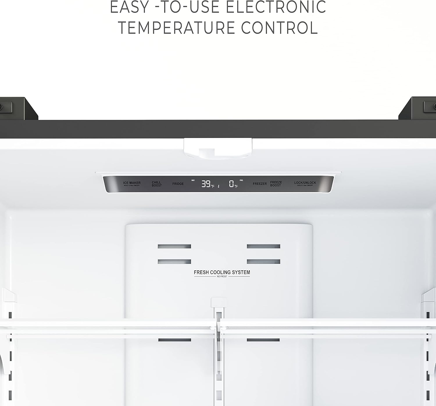 KoolMore Counter Depth French Door Refrigerator with Ice Maker, 4 Door Stainless-Steel Fridge - 22.5 Cu.Ft