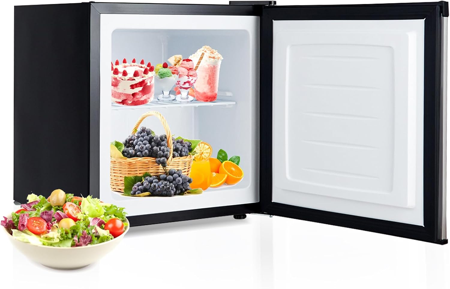 1.1 cu. ft. Mini Freezer Countertop, Portable Small Freezer w/Reversible Door, 7-Grade Adjustable Thermostat, Manual Defrost, Compact Upright Freezer for Garage, Dorm, Office, RV, Boat