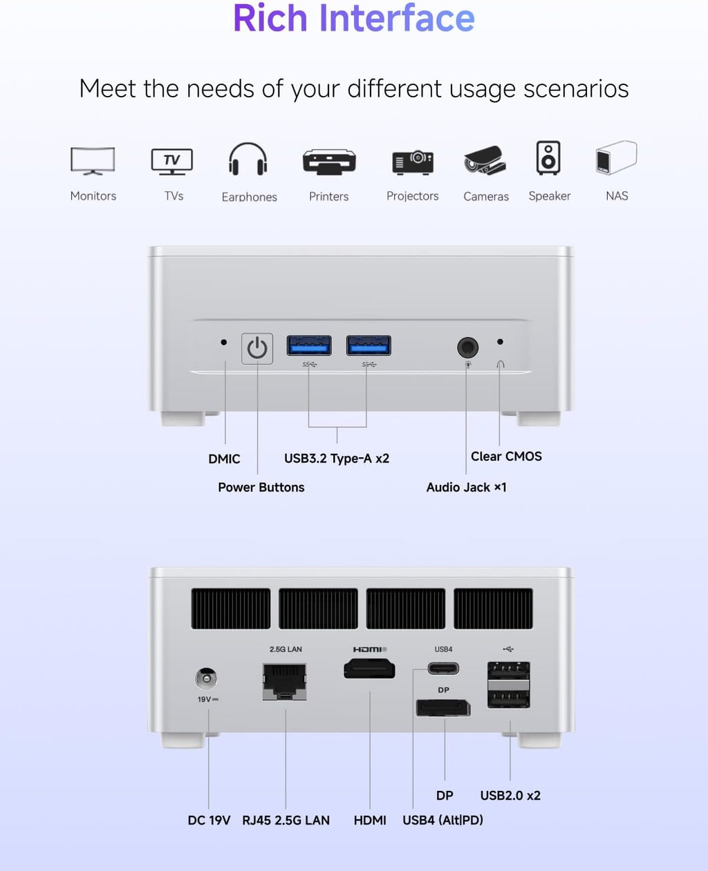 MINISFORUM UM870 Slim Mini PC Barebone AMD Ryzen 7 8745H(8C/16T), Mini Desktop Computer Without RAM/SSD/OS, Radeon 780M Graphics, USB4/HDMI/DP Output, 2.5G LAN, 4xUSB Ports, WiFi 6E, BT5.3 (Renewed)