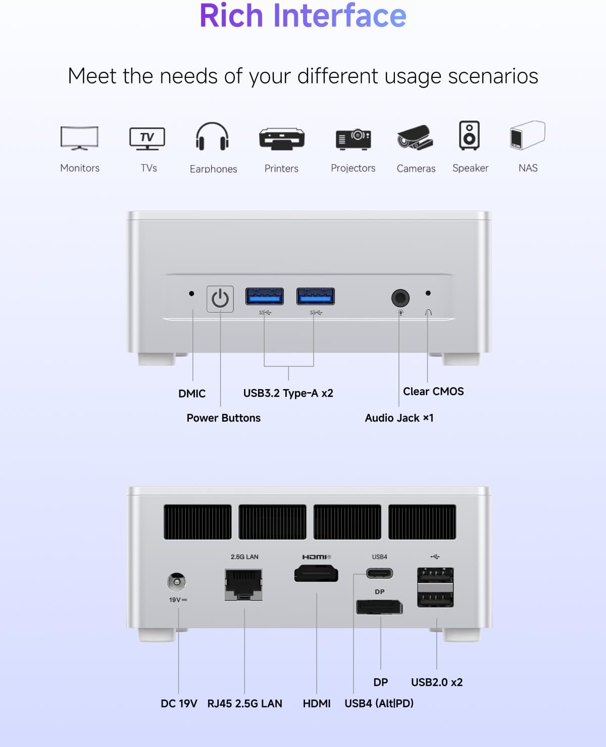 MINISFORUM UM870 Slim Mini PC Barebone AMD Ryzen 7 8745H(8C/16T), Mini Desktop Computer Without RAM/SSD/OS, Radeon 780M Graphics, USB4/HDMI/DP Output, 2.5G LAN, 4xUSB Ports, WiFi 6E, BT5.3 (Renewed)