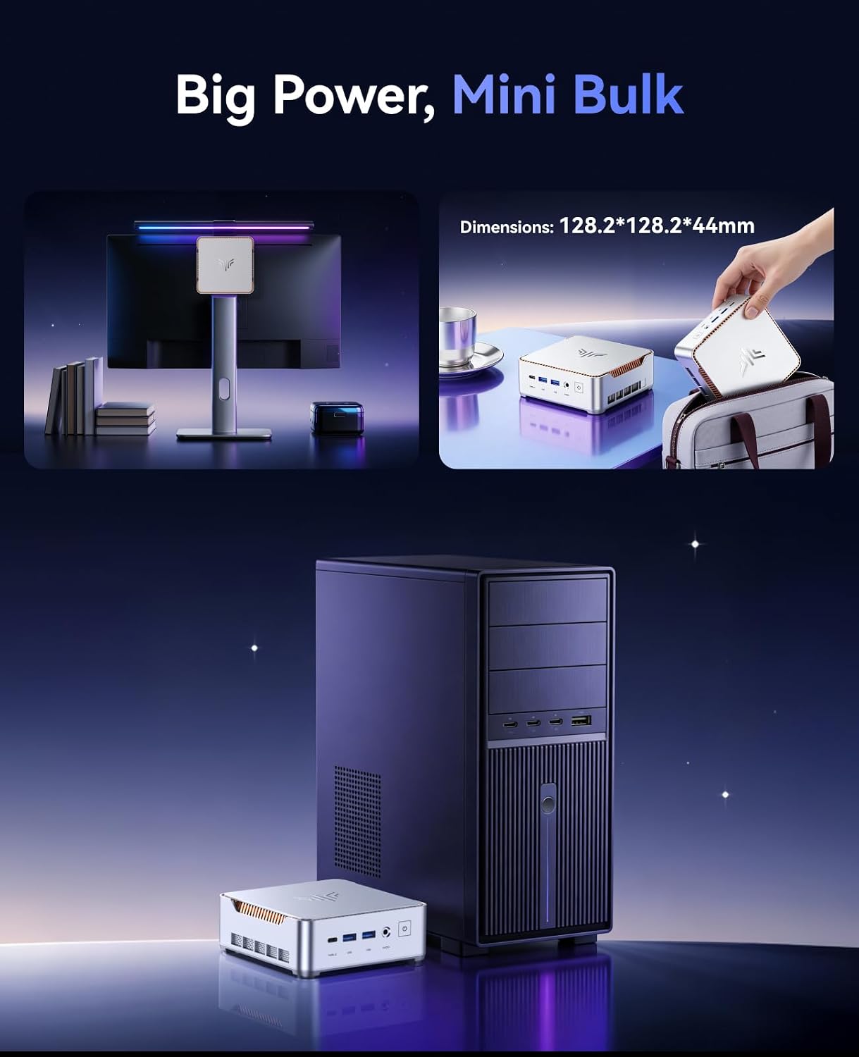 KAMRUI Hyper H2 Mini PC, Core i9-14900HX (24C/32T, up to 5.8GHz), 32GB DDR4 1TB M.2 NVMe SSD, Triple 4K, WiFi 6E, Bluetooth 5.2