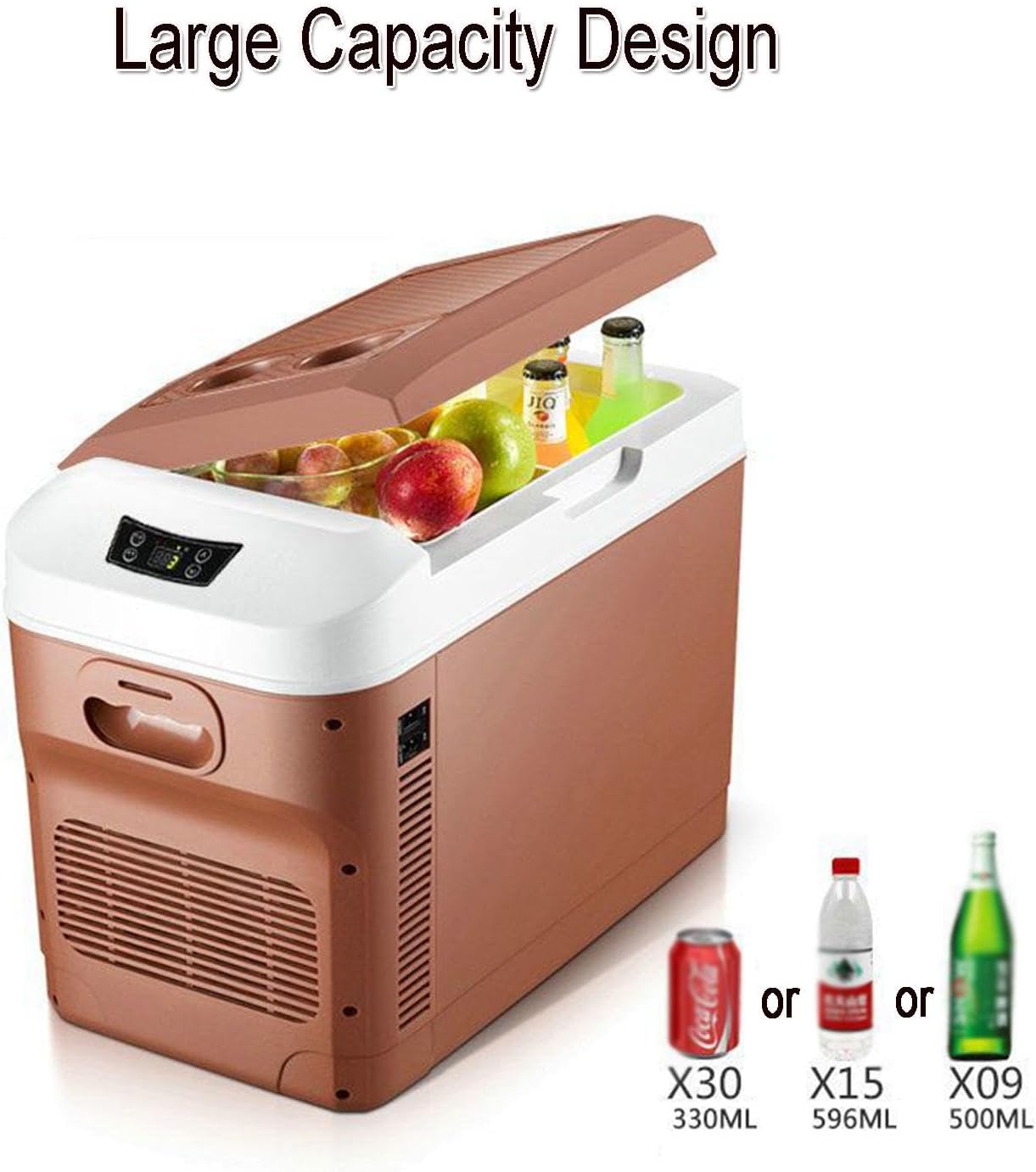 12/24V Mini Car Refrigerator 20 Liter Capacity, Portable Electric Cooler Warmer 220V Small Fridge for Christmas's Day Gift, Skincare, Beverage, Food, Home, Office and Car,B