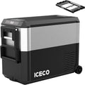ICECO JP50Pro 12Volt Refrigerator, Portable Freezer with Multi-Directional Lid, 51.7Qt/47L Compact Freezer Powered by SECOP Compressor, -4℉～68℉AC DC USB, Electric Cooler for Outdoor| With Slide Mount