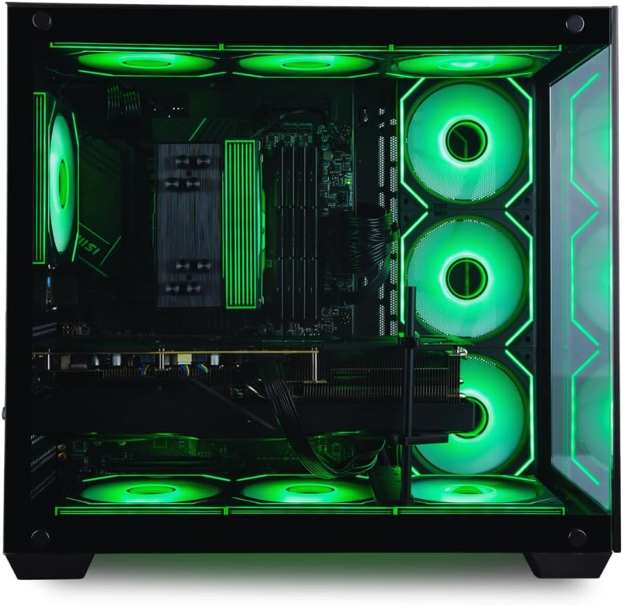 Panorama XL RX 9070 XT, Ryzen 7 7800X3D, 32GB DDR5 RAM, 2TB M.2 Gen4 NVME, Prebuilt AMD Gaming Desktop PC w/Windows 11 Pro, 3-Year Warranty, RGB Keyboard+Mouse, Internal Wi-Fi 7, 3X DP, HDMI & RJ-45