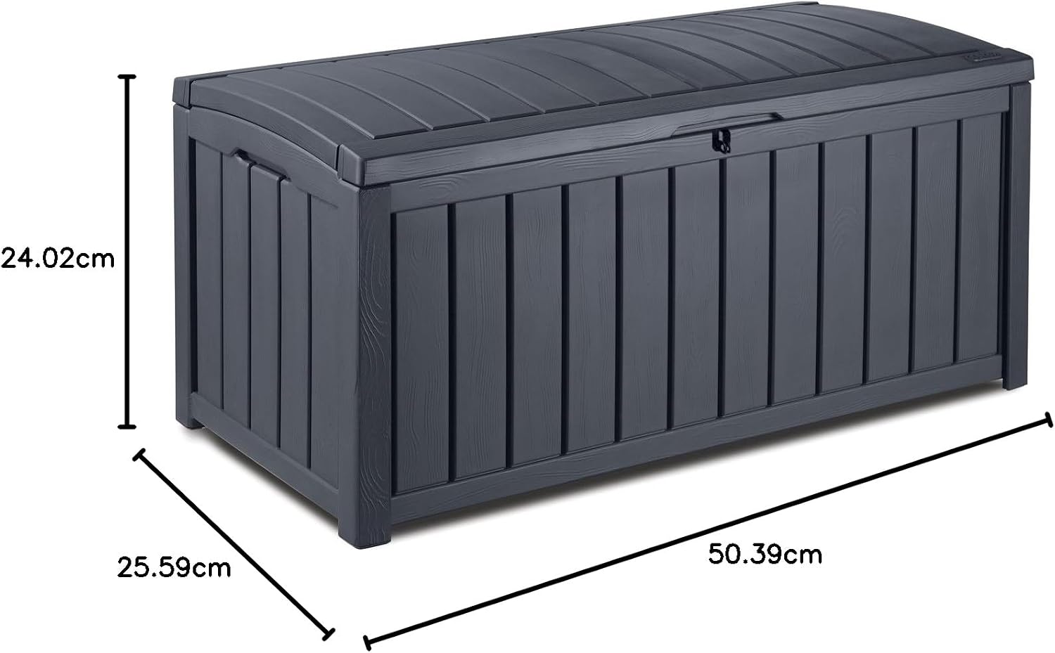 Tepro Keter Glennwood 17193522 Cushion Box 390 L Wood Look Plastic Anthracite