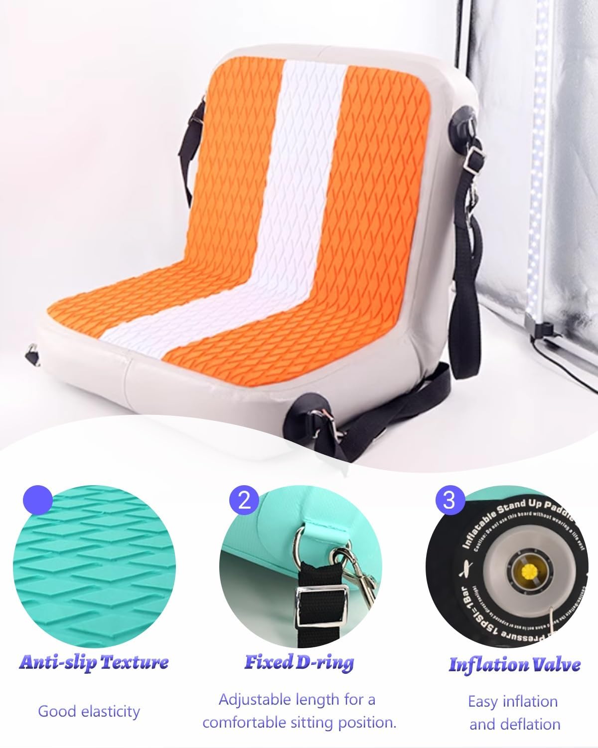 Extra Wide Inflatable Paddle Boards Seat for Adults Kids, Universal Sup-Kayak Detachable Seats Replacement, Rowboats Bote Sup Accessories(Style-E)