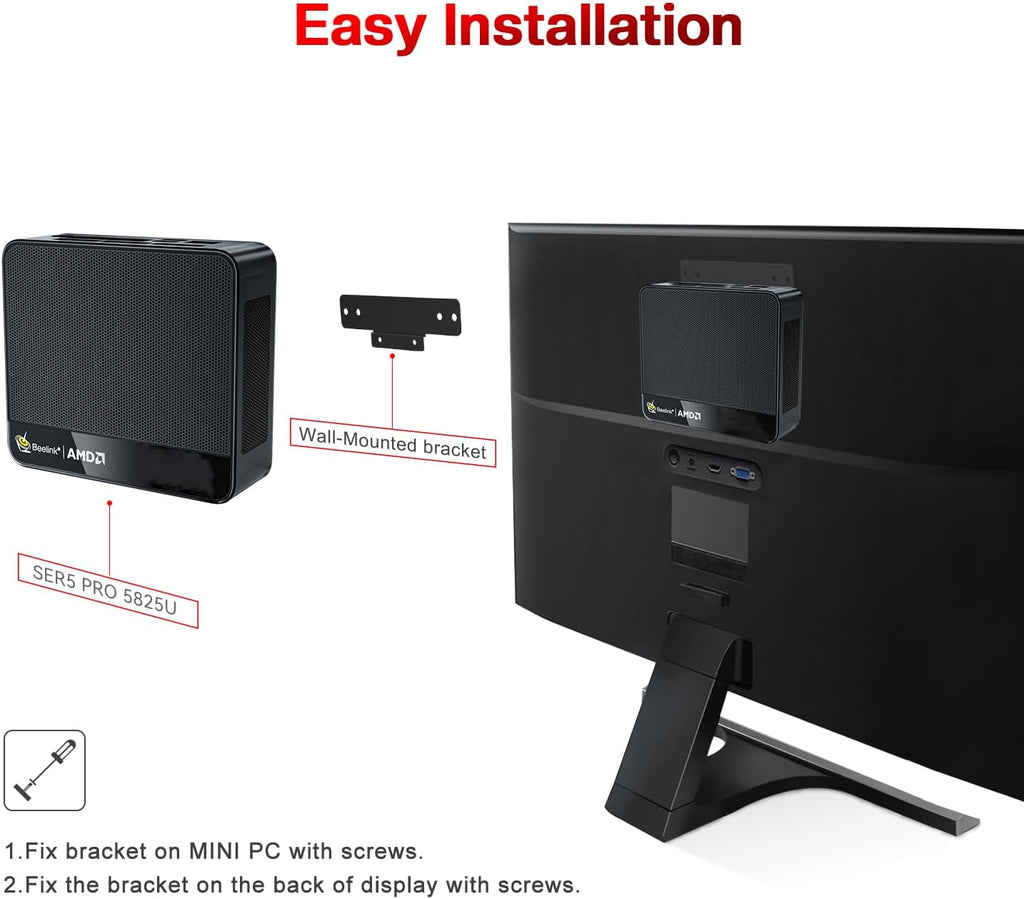 Beelink Mini PC, AMD Ryzen 7 6800U(8C/16T, Up to 4.7GHz), 24GB LPDDR5 RAM 500GB PCIe4.0 x4 SSD, SER5 MAX Desktop Computer Support 4K Triple Display/DP/HDMI/Type-C/WiFi 6/BT5.2/2.5GB LAN, Office/Home