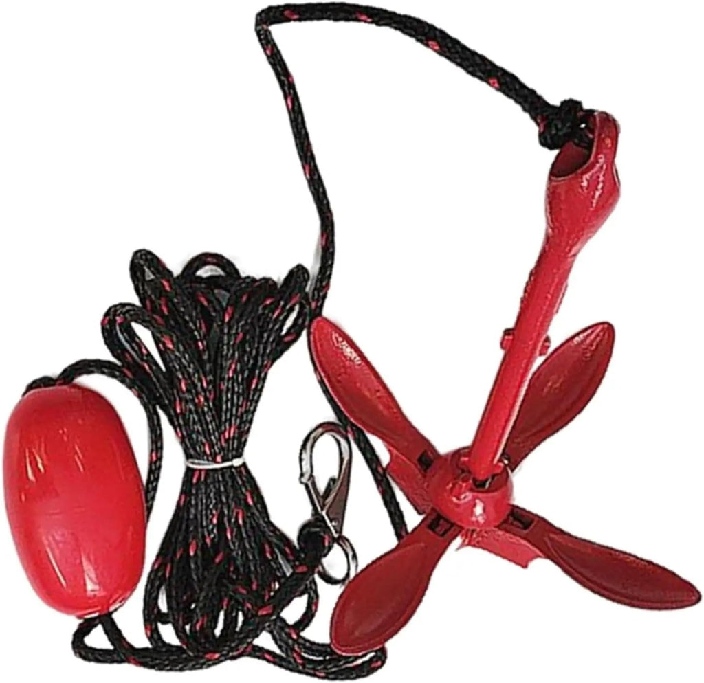 Folding Anchor, Red Spray-Coated Anchor Folding Set Carbon Steel,for Small Boats Canoe Paddle Boards