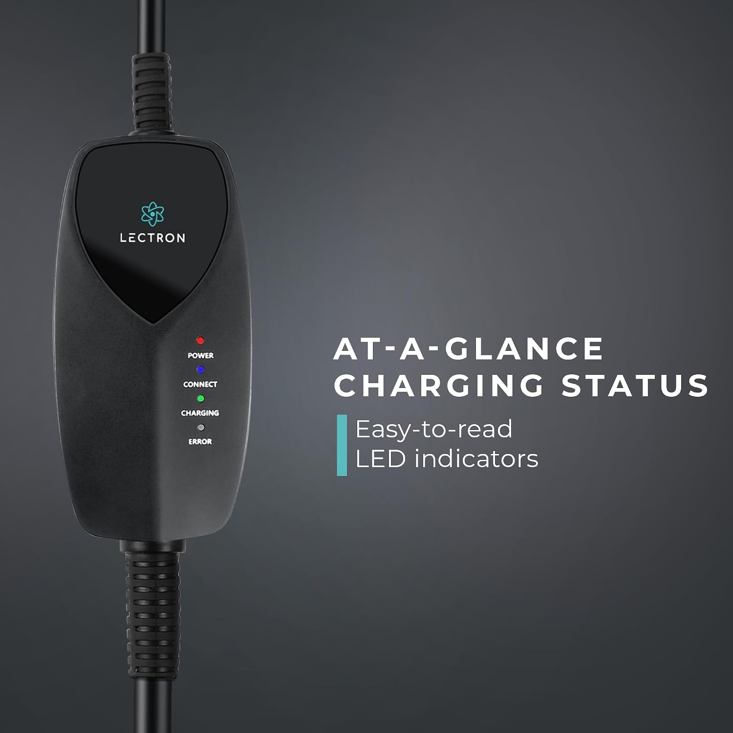Lectron Portable Level 1 J1772 EV Charger with Wi-Fi/App Control - 12 Amp, 120V Portable Charger with NEMA 5-15 Plug, 16ft Charging Cable - for J1772 Electric Vehicles ONLY