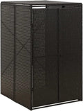 vidaXL Single Wheelie Bin Shed Black 27.6'x31.5'x46.1' Poly Rattan