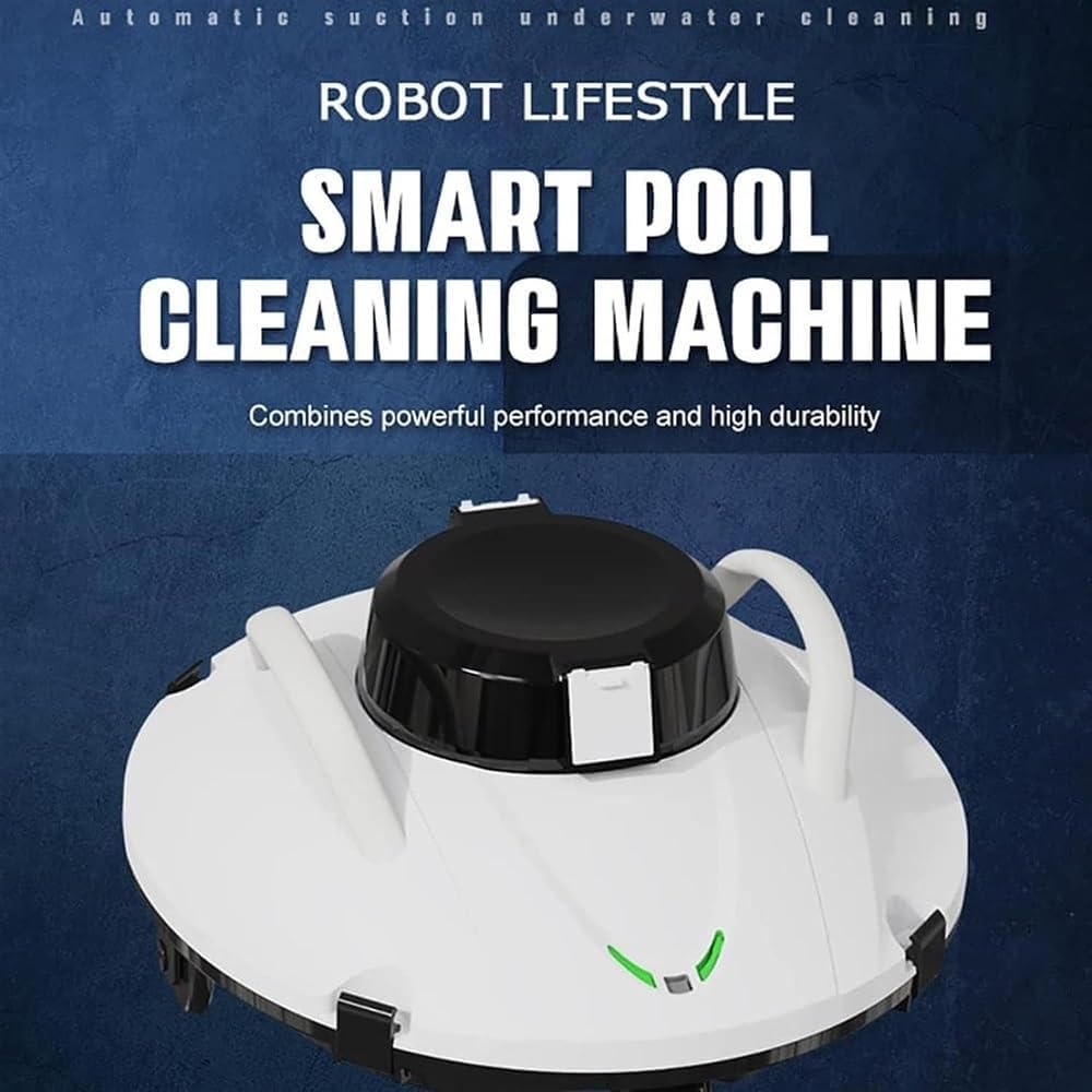 Smart Pool Cleaning Robot, Robotic Pool Vacuum Cleaner, Cordless Automatic Pool Cleaner, Automatic Vacuum Cleaner,90 Mins Runtime, Automatic Robot Leaf Cleaners Small Inground Swimming Pool