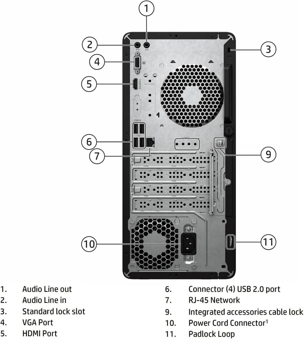 HP Desktop Computer Tower PC, Intel Quad-Core I3-13100 (3.4GHz), 32GB RAM, 1TB PCIe SSD, WiFi Adapter, VGA, HDMI, RJ-45, Mouse Included, Windows 11 Home, Ideal for Home Office, Business & Student