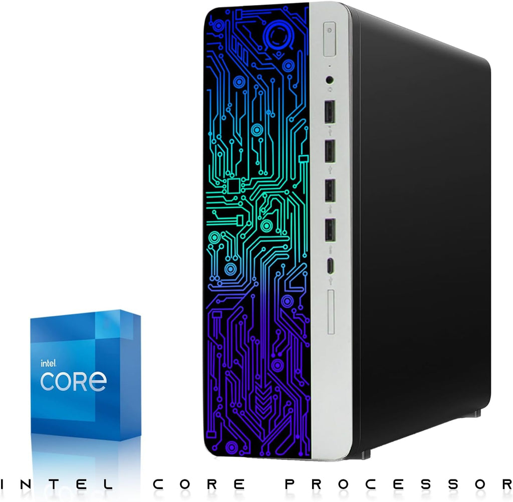 HP G3 Gaming Desktop PC, Intel Core i5 4th Gen, AMD RX 550 Graphics, 16GB RAM, 1TB SSD | 128GB SSD, MTG New 24 Inch Curved Monitor, RGB Keyboard Mouse, Speaker, Webcam, Windows 11 (Renewed)