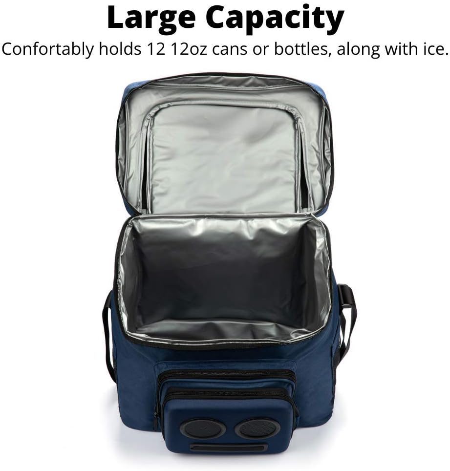 The #1 Cooler with Speakers on Amazon. 20-Watt Bluetooth Speakers for Parties/Festivals/Boat/Beach. Rechargeable, Works with iPhone & Android (Blue)