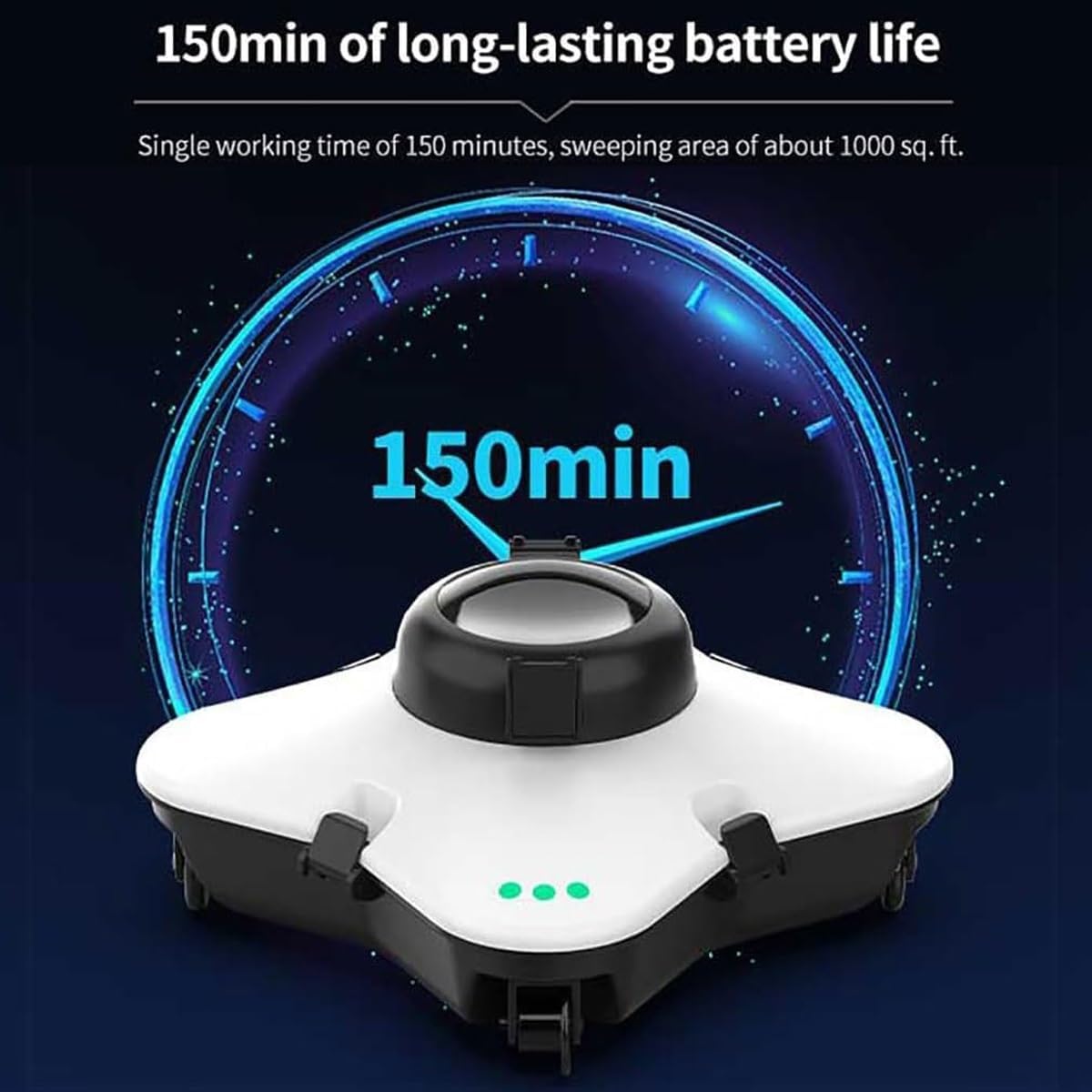 Cordless Pool Cleaner Robotic,Automatic Pool Vacuum Cleaner,Electric Pool Cleaning Robot,Lasts 120 Mins and 100㎡,7500mAh,Diving Depth 3M,for Indoor Outdoor Swimming Pools