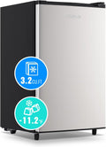 DEMULLER 3.2 Cu.Ft Upright Freezer with 7 Adjustable Thermostat Stand-up Single Door Compact Freezers with Rapid Cooling Technology for Home Kitchen Dorm Silver