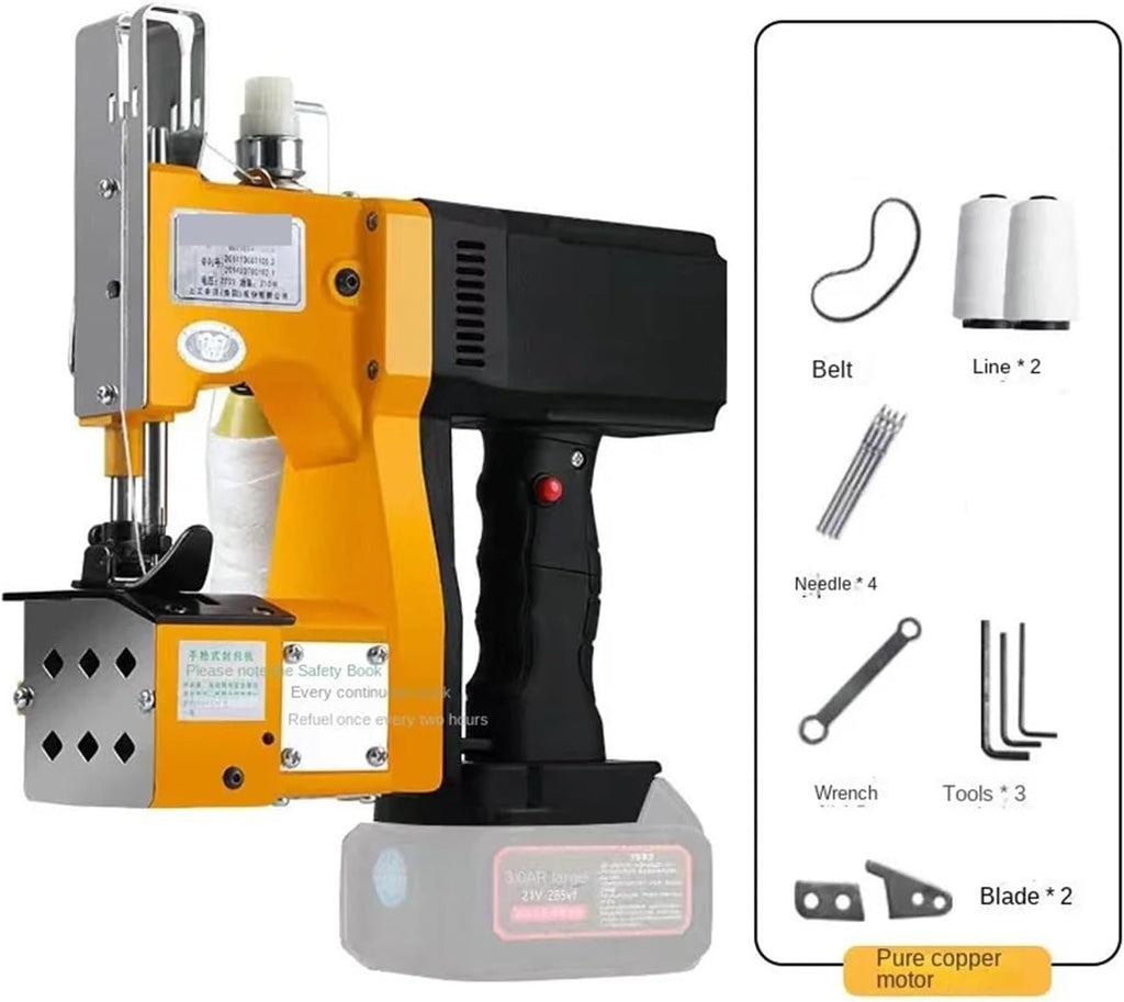 3.0Ah Electric Woven Bag Sealing Machine Textile Industry Handheld Sewing Versatile Applications