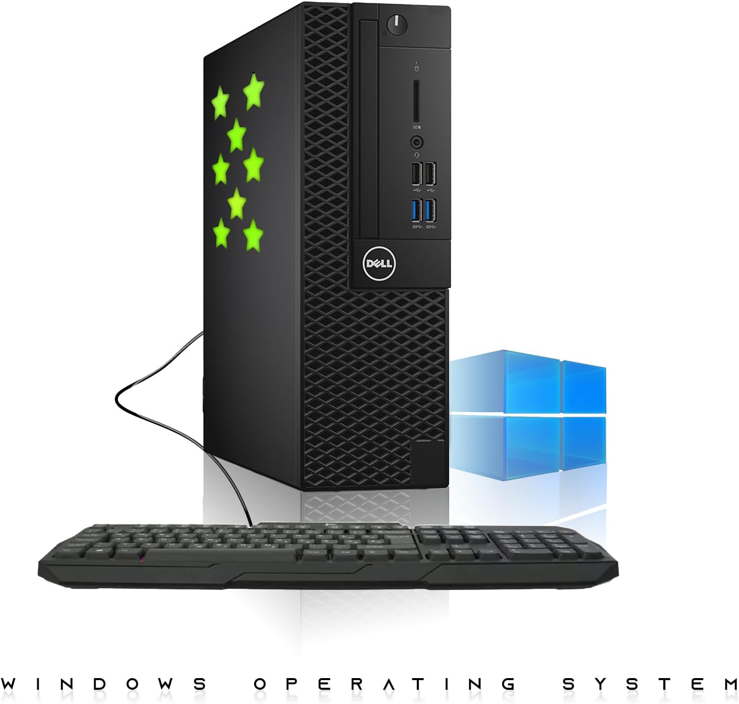 Dell Desktop PC Gaming Bundle - Intel Core i7, 16GB RAM, 512GB SSD, GT 730, RGB Keyboard with AI-Enabled Copilot Key, Mouse, RGB Headphone, Webcam, Wi-Fi, Windows 11 Pro (Renewed)